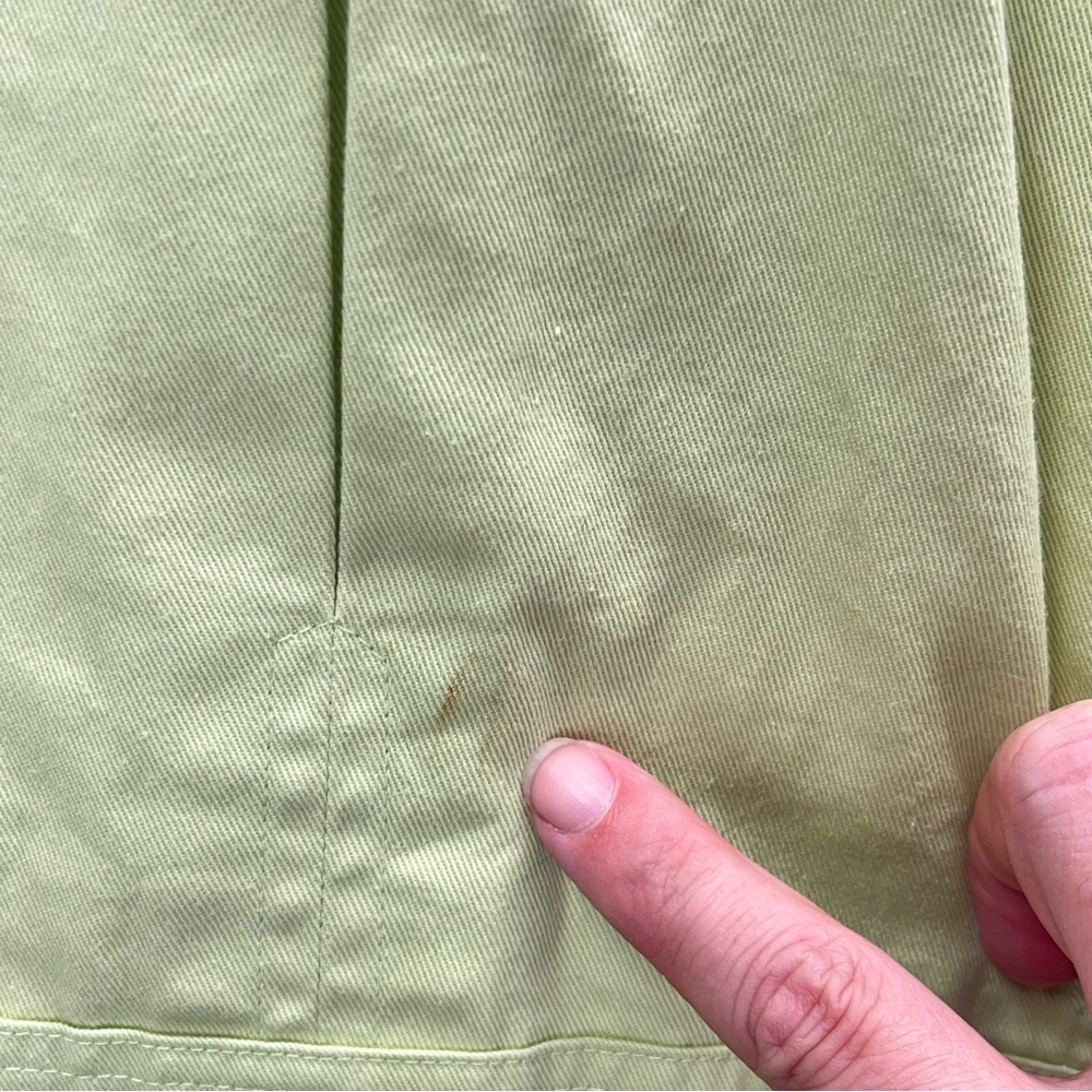90s Y2K jacket 100% cotton lime green button down notch spring summer NWT flawed - Picture 3 of 16